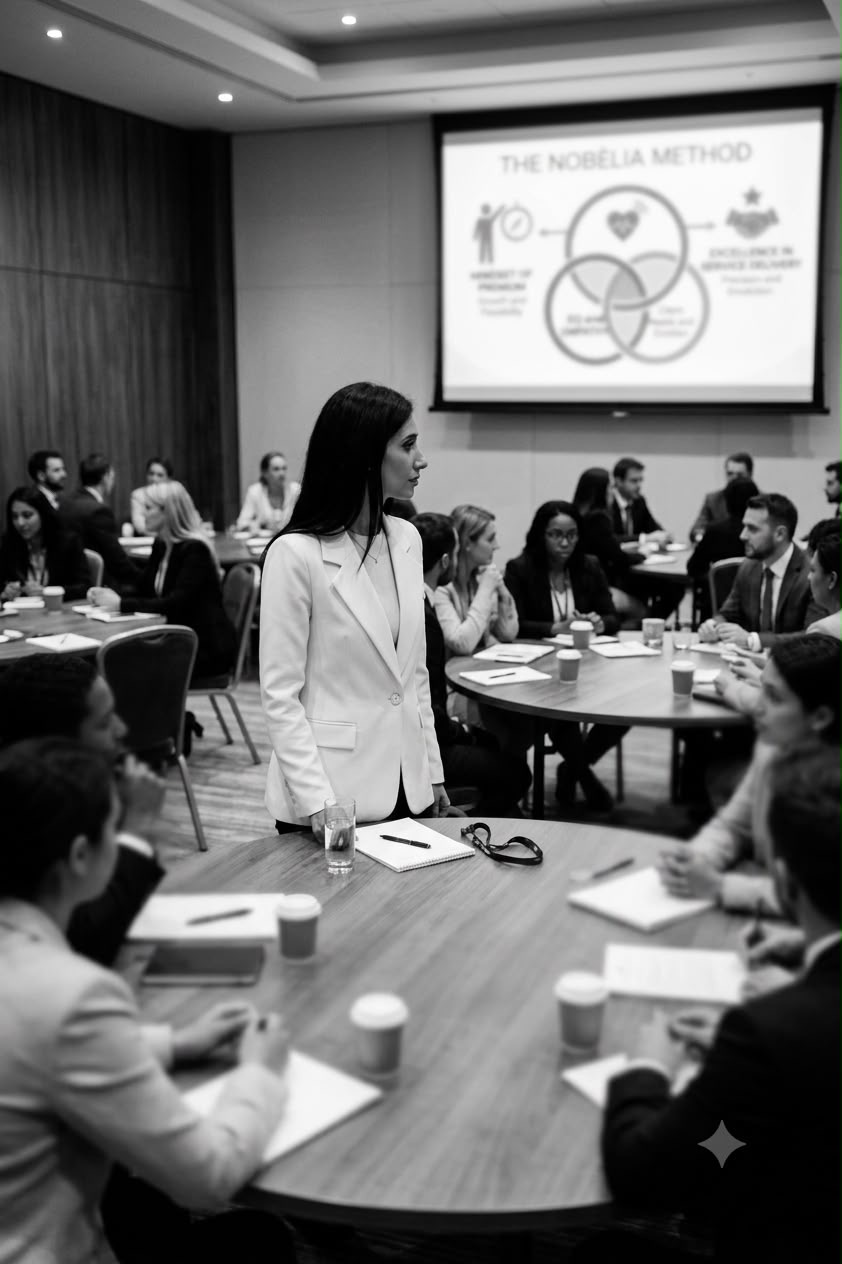 Nabila Seghier leading a premium service training session